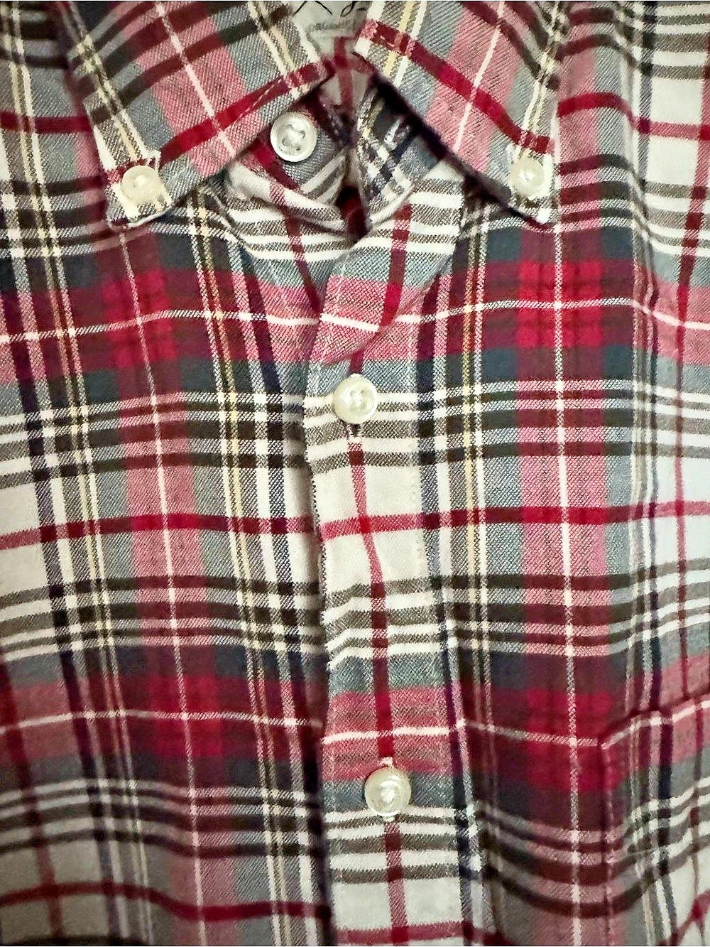 J.Crew Broken-In Oxford Slim Shirt in Plaid Slim Shirt Plaid Red & Gray Medium